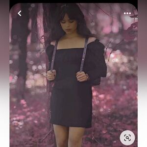 Black puff sleeve dress